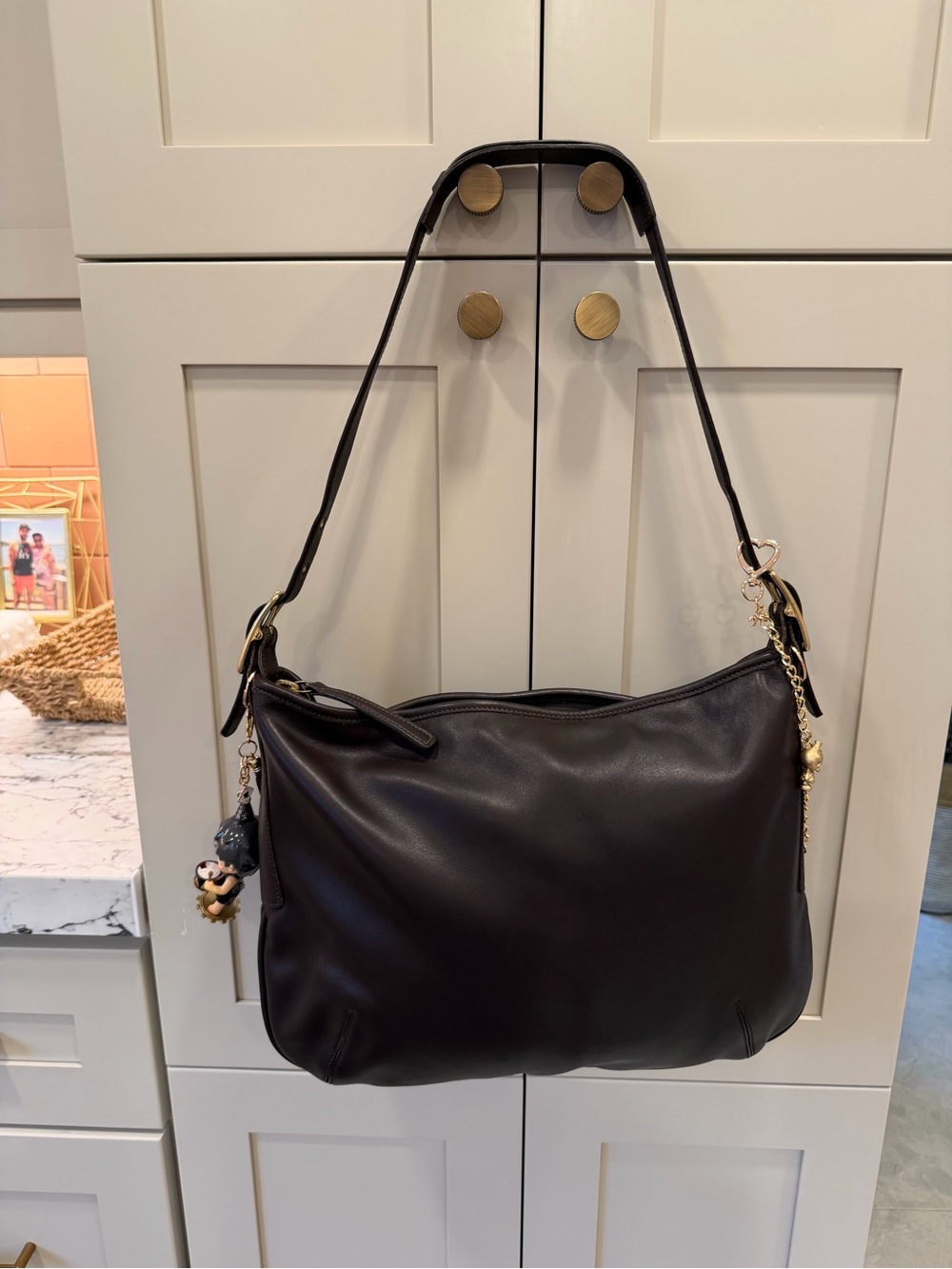 Vintage Coach Legacy East Hobo 9213 Chocolate Brown Leather- Made in USA